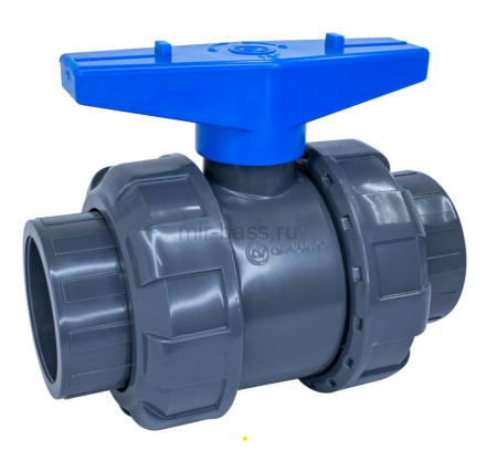 Кран шаровый d63 DN50 (уплотнение TPV, остальное EPDM) с муфтовым окончанием AQUAVIVA, Россия