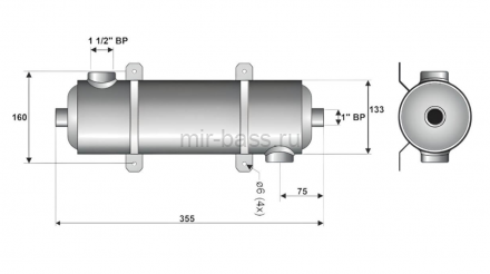 Теплообменник   40кВт Laswim MF-135 вертикальный н/с (MF-135)