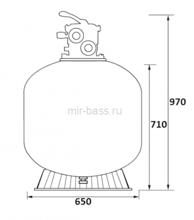 Фильтр 16,5м3/ч Jazzi T-Series 650мм мотаный c верхним вентилем 1 1/2" (040125) Фильтр 16,5м3/ч Jazzi T-Series 650мм мотаный c верхним вентилем 1 1/2" (040125)