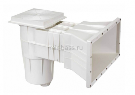 Скиммер Gemas 455х235мм 1 1/2" ВР M5 с квадратной крышкой с декор. рамкой (универсал) (04212BFW)