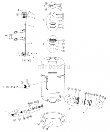 Воздухоотводящая трубка ПВХ 6мм для фильтра IML FS-750/900 (FS04959-0432)