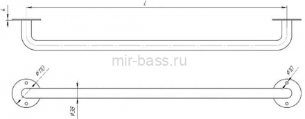 Поручень гнутый 2 м. AISI 316L Поручень гнутый 2 м. AISI 316L