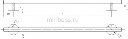 Поручень прямой 3 м. AISI 316L Поручень прямой 3 м. AISI 316L