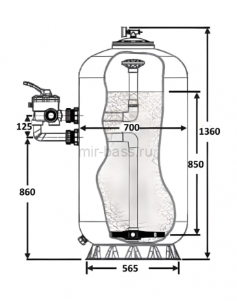 Фильтр 19,5м3/ч Laswim WL-BDG 700мм М0,85 с боковым вентилем 1 1/2" (WL-BDG13700) Фильтр 19,5м3/ч Laswim WL-BDG 700мм М0,85 с боковым вентилем 1 1/2" (WL-BDG13700)