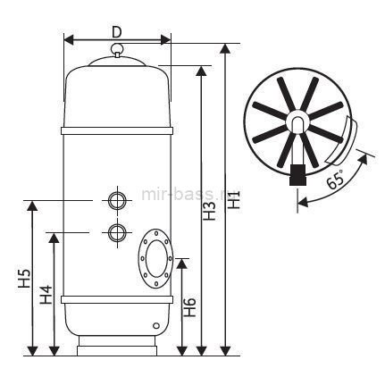 Фильтр Gemas FILTREX HB D 710 мм с боковым подключением 2",  (без клапана), 14 м3/ч