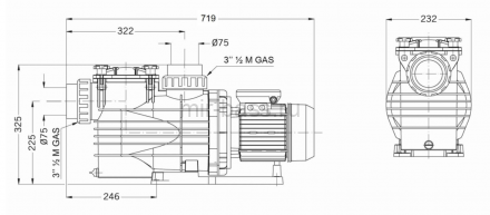 Насос с префильтром  38,8м3/ч PSH MAXI-30T Н=10 2,2кВт 400В (морская вода)