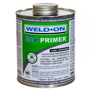 Очиститель (обезжириватель) для изделий из ПВХ Weld-On ECO Primer (США), в банке с кисточкой 