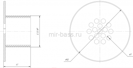 Форсунка донная Ø90 (наружная 1,5") плитка AISI 316L Форсунка донная Ø90 (наружная 1,5") плитка AISI 316L